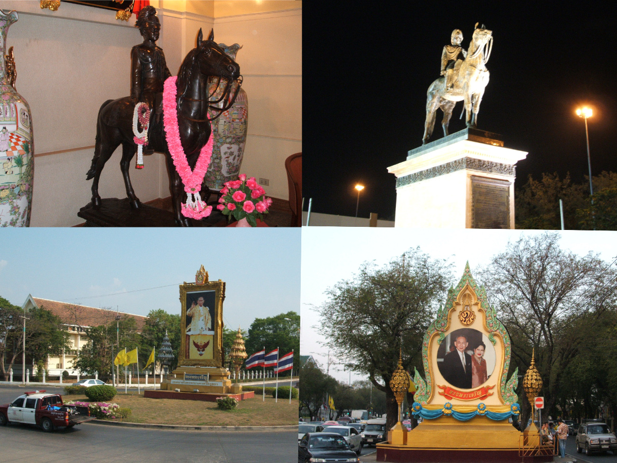 Royal statues and street portraits