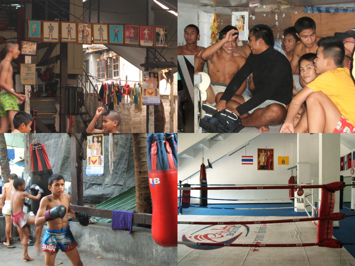 Muay Thai camps with royal portraits