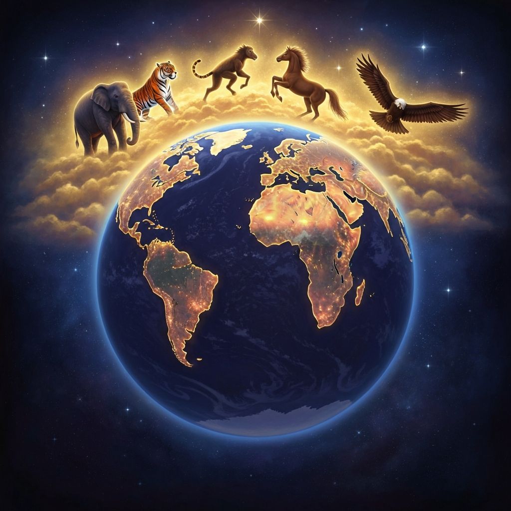 One World - children of all nations connected by the Yim, protected by the five ancient animal warriors